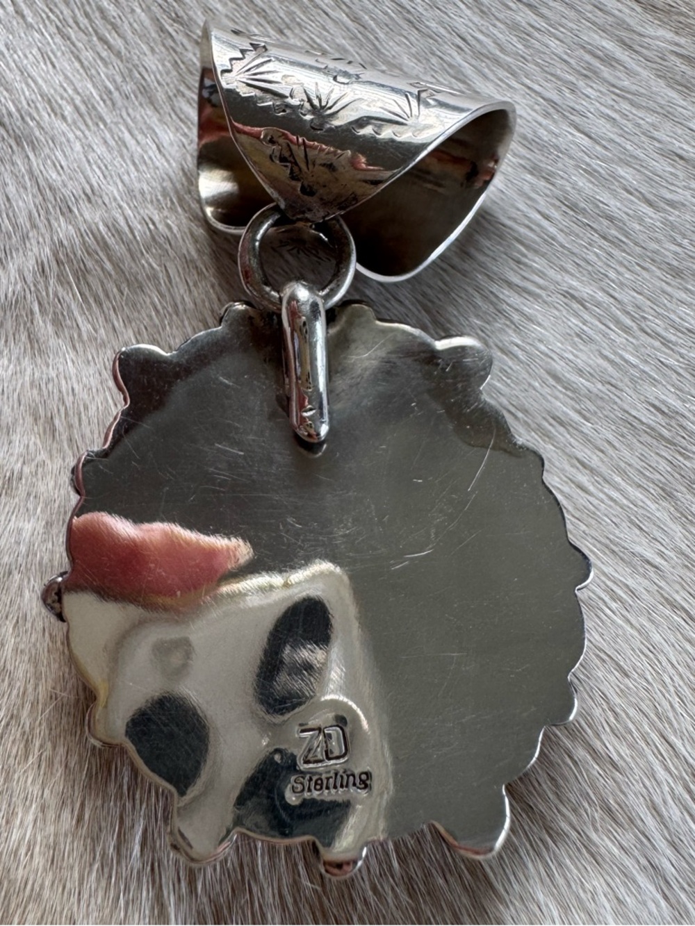 Zachariah David Persian Turquoise & Red Coral Pendant - Picture 4 of 5